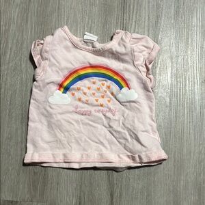 4/$30 H&M Pink Kids Shirt with Rainbow Design 4-6M